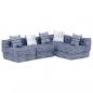 Preview: ARDEBO.de - 4-Sitzer Modularer Pouf Indigo Stoff