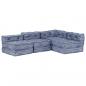 Preview: 4-Sitzer Modularer Pouf Indigo Stoff