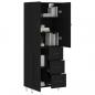 Preview: Highboard Schwarz 69,5x34x180 cm Holzwerkstoff