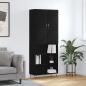 Preview: ARDEBO.de - Highboard Schwarz 69,5x34x180 cm Holzwerkstoff