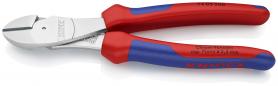 Preview: Knipex Kraft-Seitenschneider verchromt mit Mehrkomponenten-Hüllen 200 mm