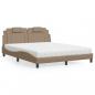 Preview: ARDEBO.de - Bett mit Matratze Cappuccino-Braun 160x200 cm Kunstleder