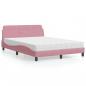 Preview: ARDEBO.de - Bett mit Matratze Rosa 120x200 cm Samt