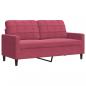 Preview: 2-Sitzer-Sofa Weinrot 140 cm Samt