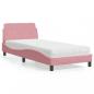 Preview: ARDEBO.de - Bett mit Matratze Rosa 90x200 cm Samt