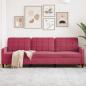 Preview: ARDEBO.de - 3-Sitzer-Sofa Weinrot 210 cm Samt