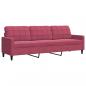 Preview: 3-Sitzer-Sofa Weinrot 210 cm Samt