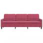 Preview: 3-Sitzer-Sofa Weinrot 210 cm Samt