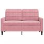 Preview: 2-Sitzer-Sofa Rosa 120 cm Samt