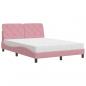 Preview: Bett mit Matratze Rosa 140x200 cm Samt