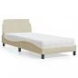 Preview: ARDEBO.de - Bett mit Matratze Creme 80x200 cm Stoff