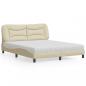 Preview: ARDEBO.de - Bett mit Matratze Creme 160x200 cm Stoff