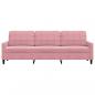 Preview: 3-Sitzer-Sofa Rosa 210 cm Samt