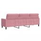 Preview: 3-Sitzer-Sofa Rosa 210 cm Samt