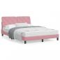 Preview: ARDEBO.de - Bett mit Matratze Rosa 140x190 cm Samt