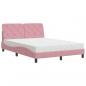 Preview: Bett mit Matratze Rosa 140x190 cm Samt