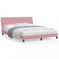 Preview: ARDEBO.de - Bett mit Matratze Rosa 160x200 cm Samt