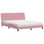 Preview: Bett mit Matratze Rosa 160x200 cm Samt