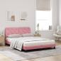 Preview: Bett mit Matratze Rosa 160x200 cm Samt