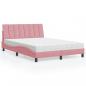 Preview: ARDEBO.de - Bett mit Matratze Rosa 140x200 cm Samt