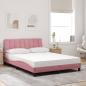 Preview: Bett mit Matratze Rosa 140x200 cm Samt