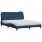 Preview: Bett mit Matratze Blau 160x200 cm Stoff