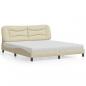 Preview: ARDEBO.de - Bett mit Matratze Creme 180x200 cm Stoff