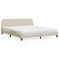 Preview: ARDEBO.de - Bett mit Matratze Creme 180x200 cm Stoff