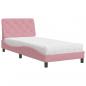 Preview: Bett mit Matratze Rosa 90x200 cm Samt