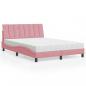 Preview: ARDEBO.de - Bett mit Matratze Rosa 140x190 cm Samt