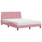 Preview: Bett mit Matratze Rosa 140x190 cm Samt