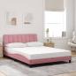 Preview: Bett mit Matratze Rosa 140x190 cm Samt