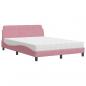 Preview: Bett mit Matratze Rosa 140x190 cm Samt