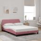 Preview: Bett mit Matratze Rosa 140x190 cm Samt