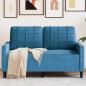 Preview: ARDEBO.de - 2-Sitzer-Sofa Blau 120 cm Samt