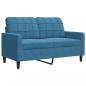 Preview: 2-Sitzer-Sofa Blau 120 cm Samt