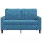 Preview: 2-Sitzer-Sofa Blau 120 cm Samt