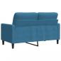 Preview: 2-Sitzer-Sofa Blau 120 cm Samt