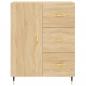 Preview: Highboard Sonoma-Eiche 69,5x34x180 cm Holzwerkstoff