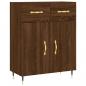 Preview: Highboard Braun Eichen-Optik 69,5x34x180 cm Holzwerkstoff