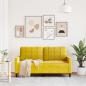 Preview: 2-Sitzer-Sofa Gelb 140 cm Samt