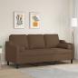 Preview: ARDEBO.de - 3-Sitzer-Sofa mit Zierkissen Braun 180 cm Stoff