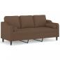 Preview: 3-Sitzer-Sofa mit Zierkissen Braun 180 cm Stoff