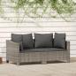 Preview: ARDEBO.de - 2-tlg. Garten-Lounge-Set mit Kissen Grau Poly Rattan