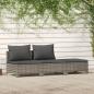 Preview: ARDEBO.de - 3-tlg. Garten-Lounge-Set mit Kissen Grau Poly Rattan