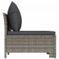 Preview: 3-tlg. Garten-Lounge-Set mit Kissen Grau Poly Rattan