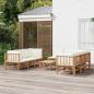 Preview: ARDEBO.de - 9-tlg. Garten-Lounge-Set mit Cremeweißen Kissen Bambus