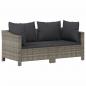 Preview: 6-tlg. Garten-Lounge-Set mit Kissen Grau Poly Rattan