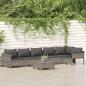 Preview: ARDEBO.de - 7-tlg. Garten-Lounge-Set mit Kissen Grau Poly Rattan