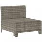 Preview: Garten-Mittelsofa mit Kissen Grau Poly Rattan